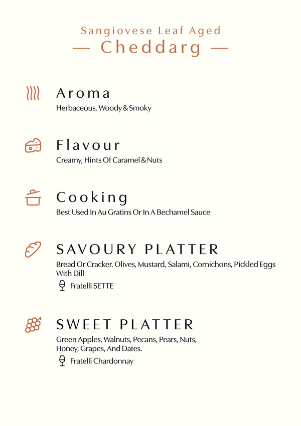 Sangiovese Leaf Aged Cheddarg (150gms)